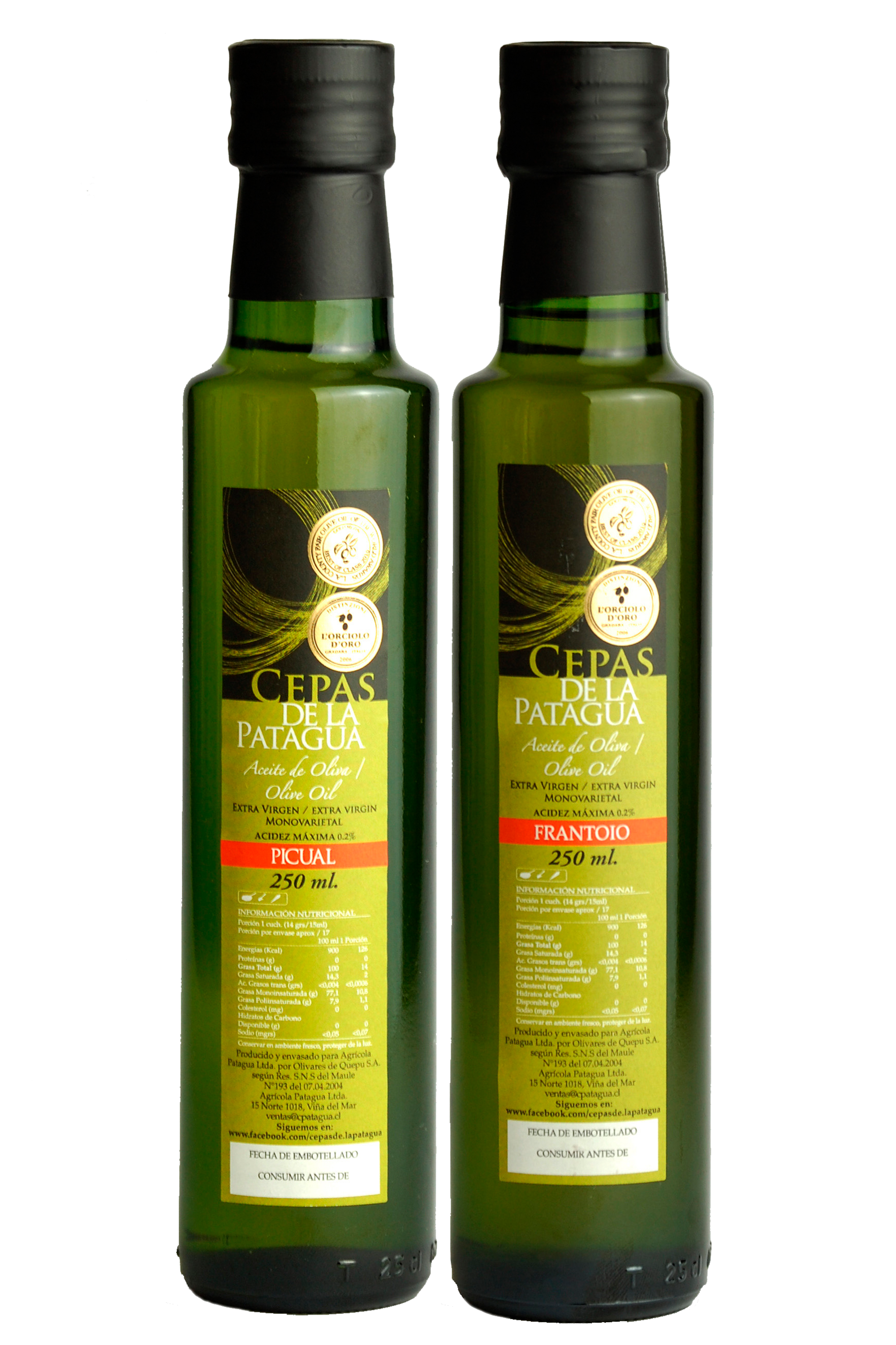 Pack Degustación Picual - Frantoio 250 Ml. – Cepas de la Patagua