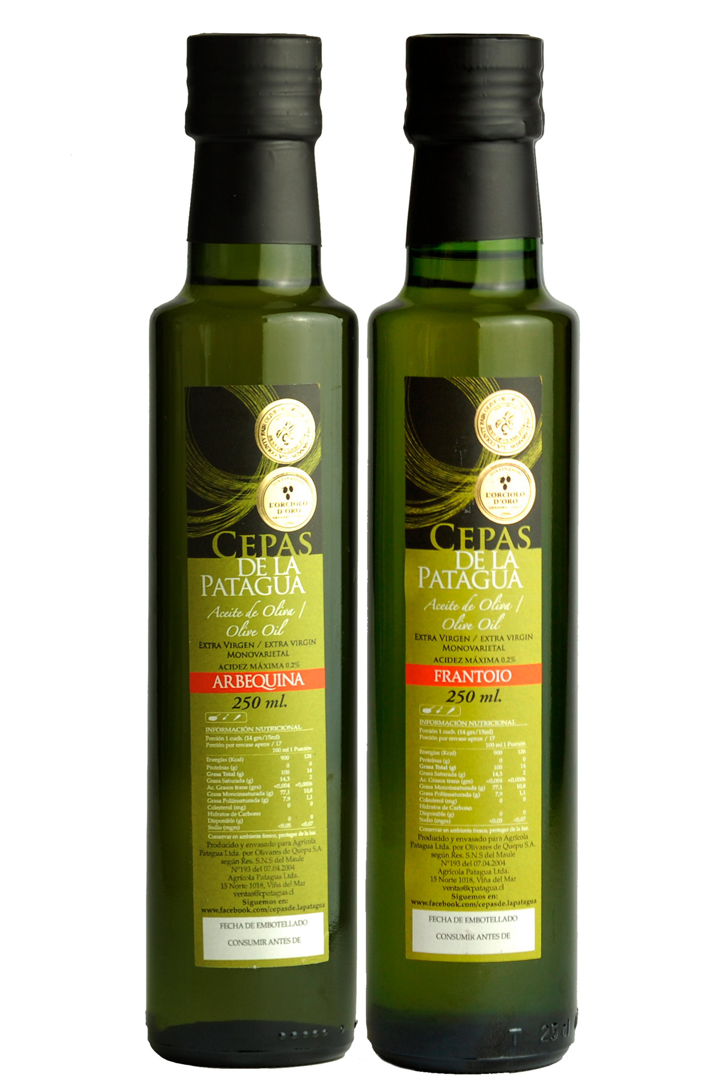 Pack Degustación Arbequina - Frantoio 250 Ml.